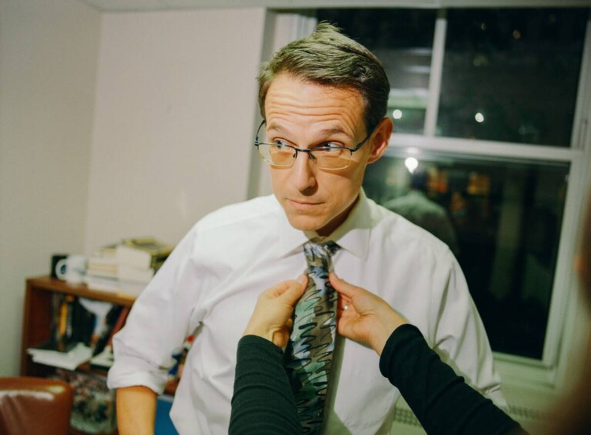 Steve Kornacki in his office at MSNBC's studios. (Peter Fisher/The Washington Post)