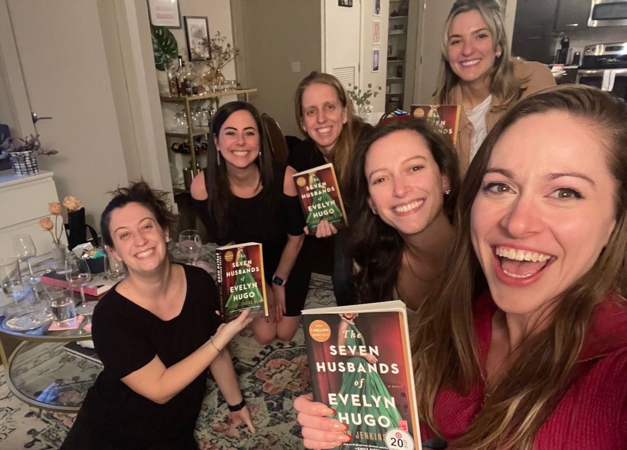 Madeline Charles (right) and her friends in the Washington area met to discuss Taylor Jenkins Reid's best-selling novel 