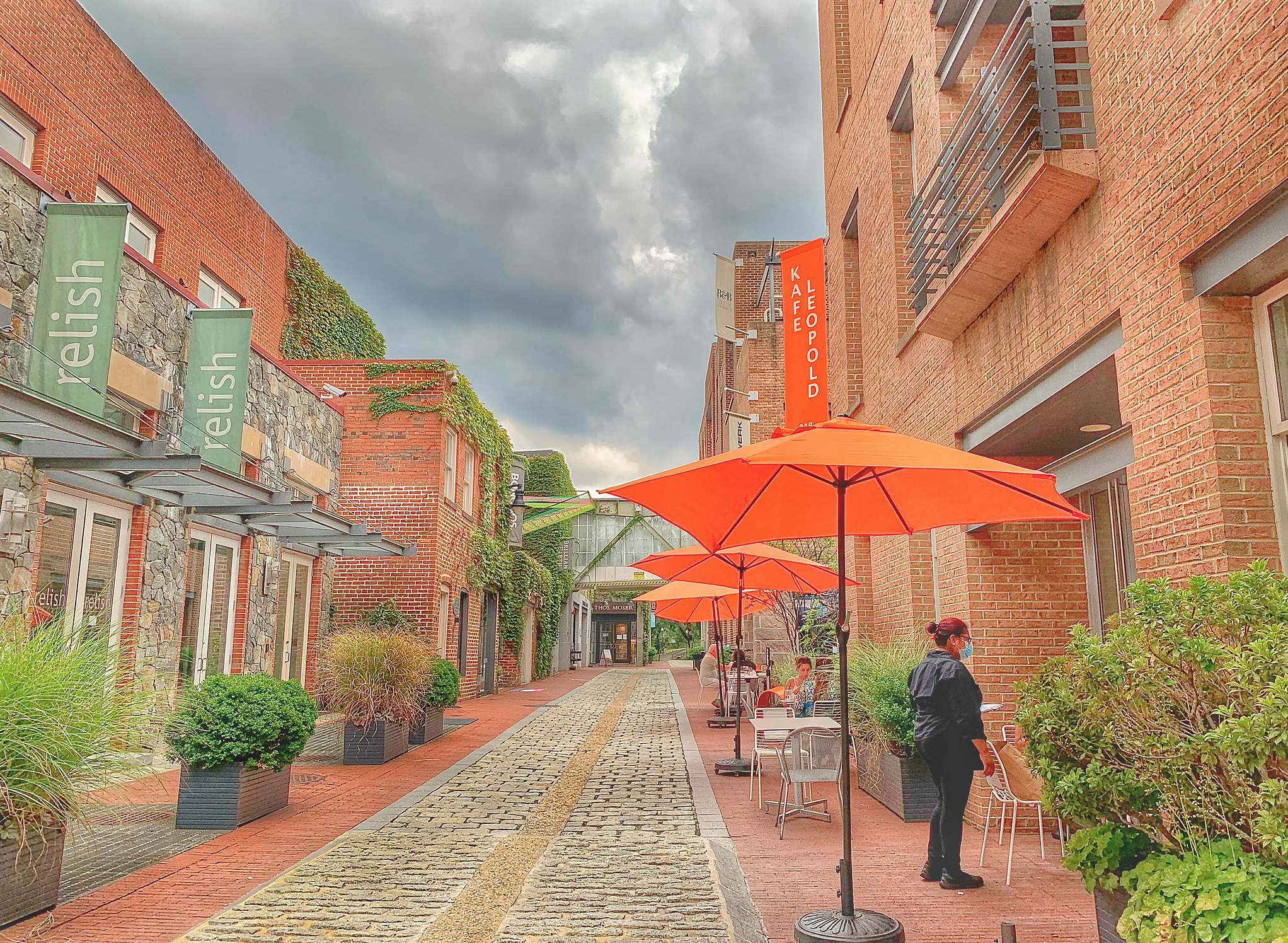 Storm clouds over Cady's Alley in Washington.