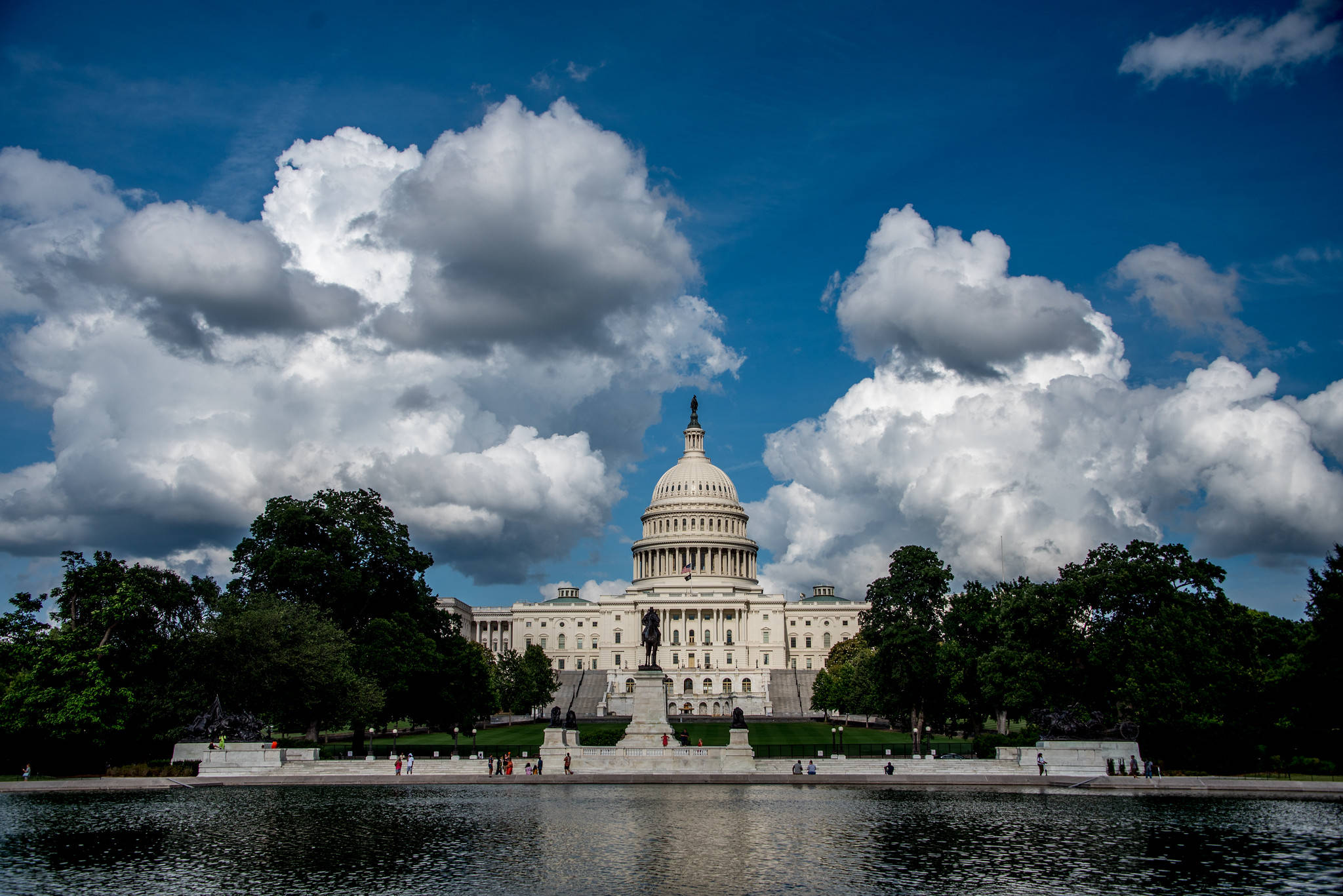 Blue skies and fluffy clouds yesterday over the U.S. Capitol. (angela n./Flickr)