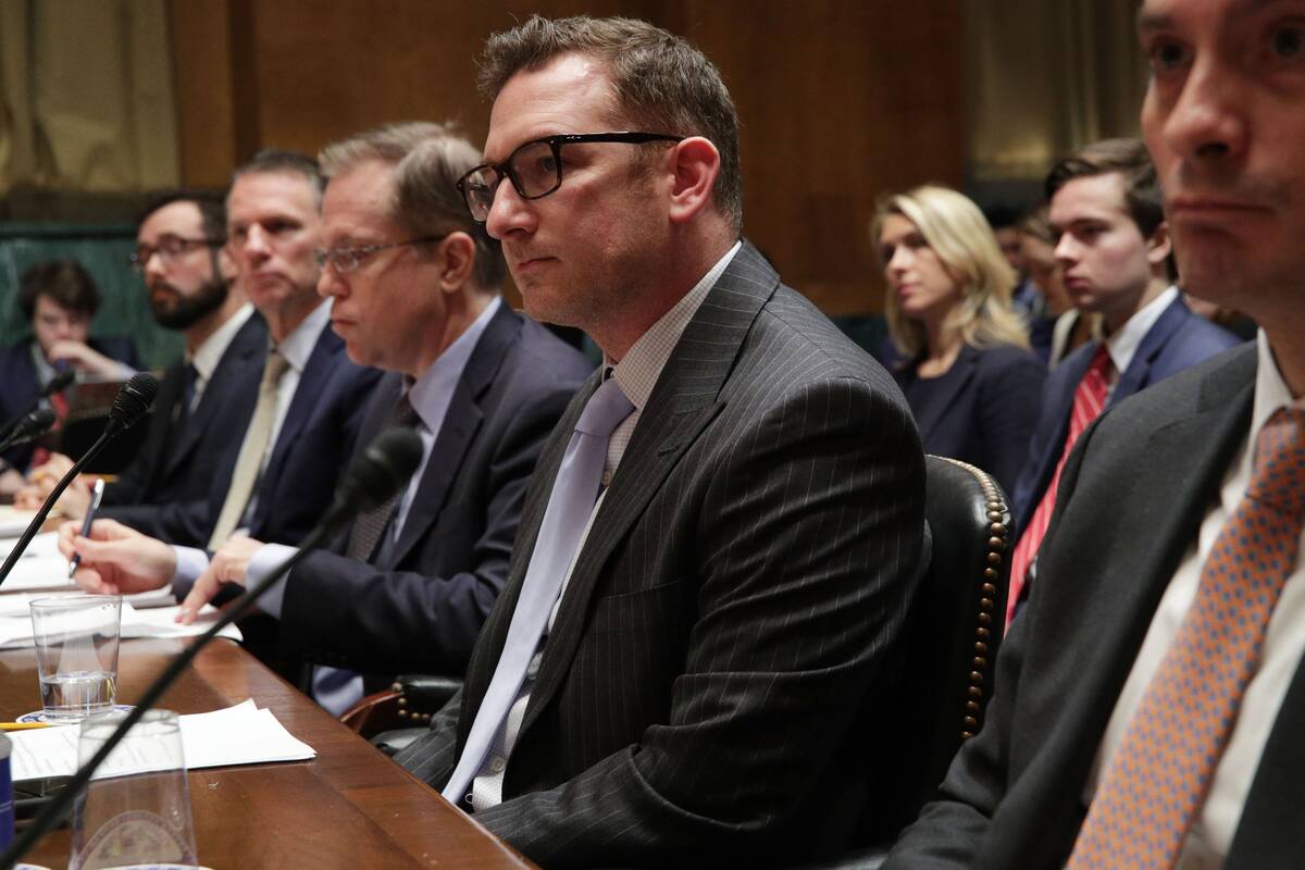 DuckDuckGo CEO Gabriel Weinberg testifies at a Senate hearing on March 12, 2019. (Alex Wong/Getty Images)