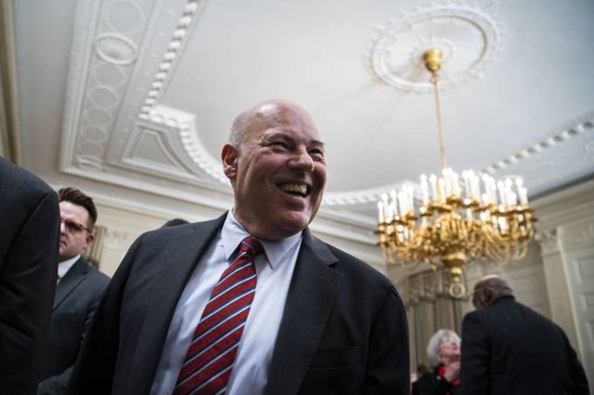 Louis DeJoy, postmaster general of the U.S. Postal Service, departs from a signing event for H.R. 3076, the Postal Service Reform Act of 2022, in the State Dining Room of the White House on Wednesday. (Al Drago/Bloomberg News)
