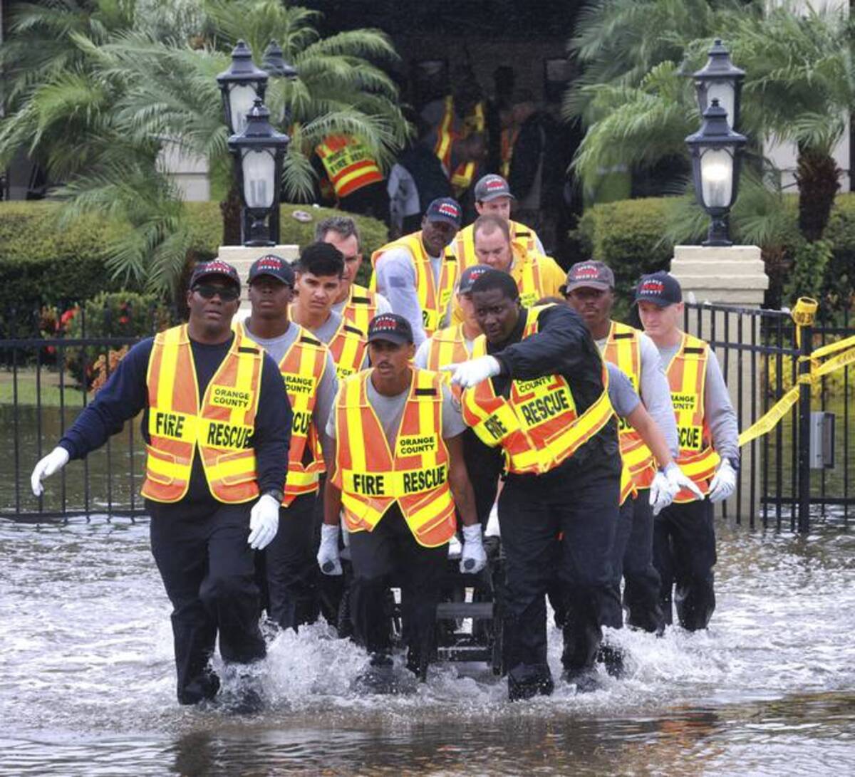 Rescue crews raced to evacuate nursing home residents as Hurricane Ian caused flooding, power outages and bed shortages. (Joe Burbank/Orlando Sentinel/AP)