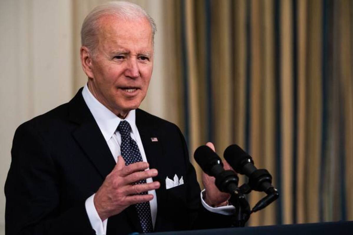 President Biden delivers remarks regarding his Budget for the Fiscal Year 2023 in the State Dining Room on Monday. (Photo by Demetrius Freeman/The Washington Post)