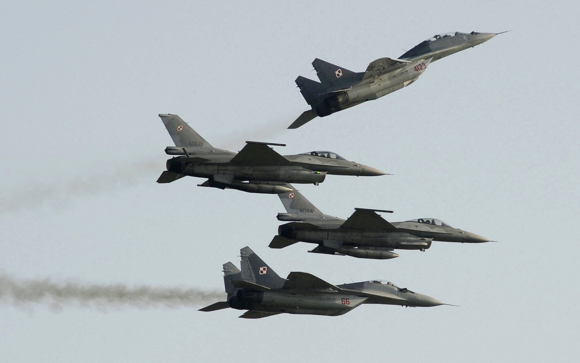 Jets in a Polish air show in 2011. (Alik Keplicz/AP)