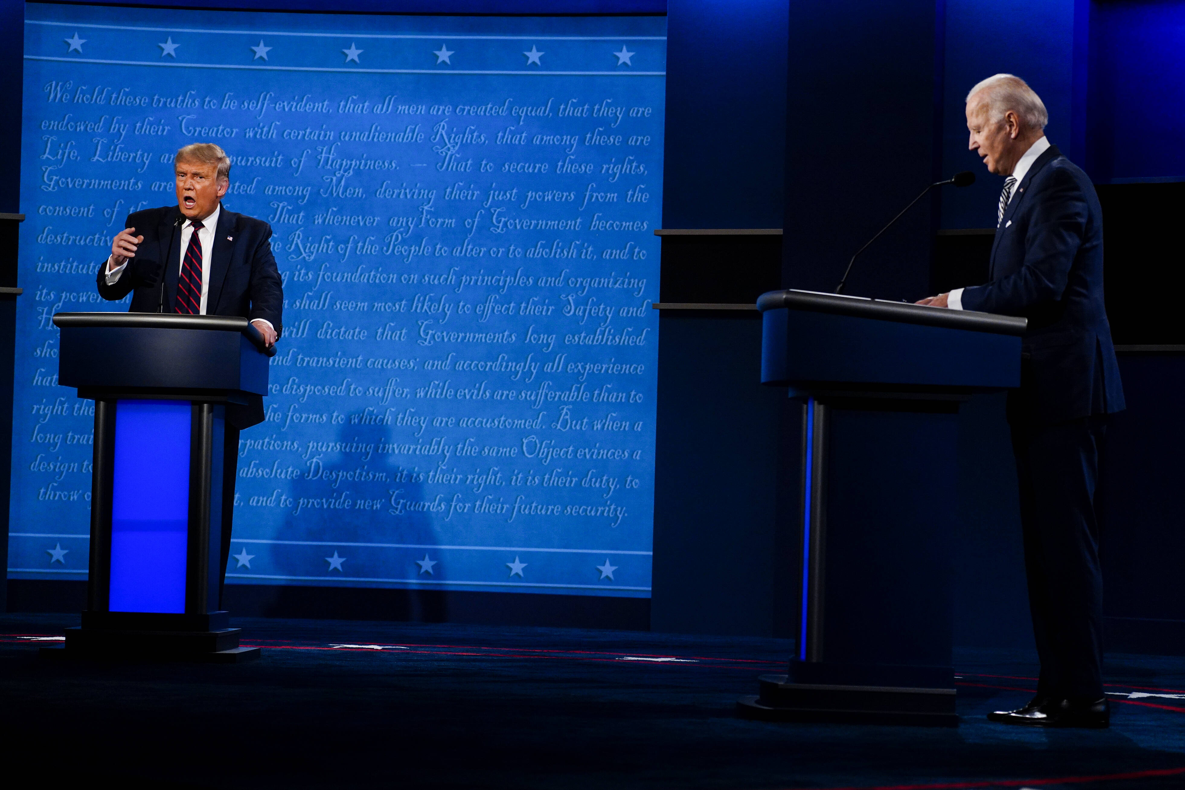 Trump may have known he had tested positive for coronavirus at this debate. (Melina Mara/The Washington Post)