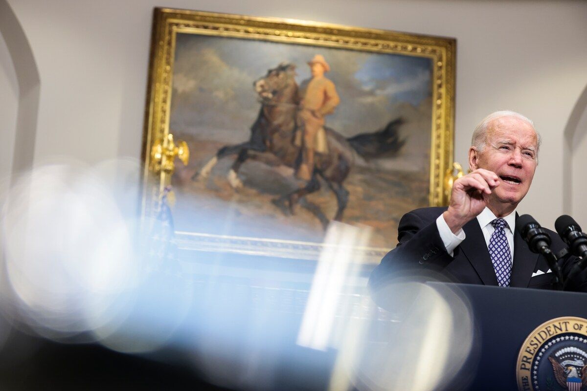 President Biden speaks at the White House last month. (Oliver Contreras /The Washington Post)