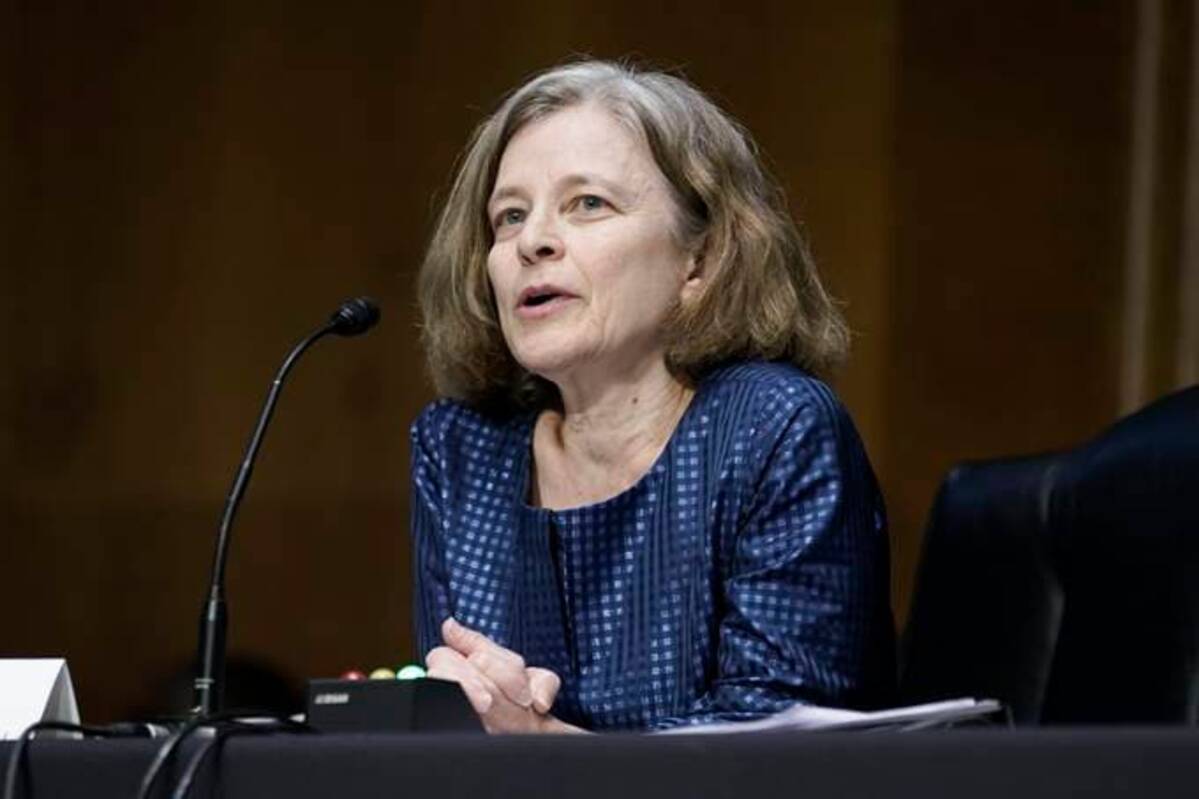 Sarah Bloom Raskin had worked on cybersecurity initiatives when she served in a top Treasury Department role in the Obama administration. (Ken Cedeno/Pool/AP)
