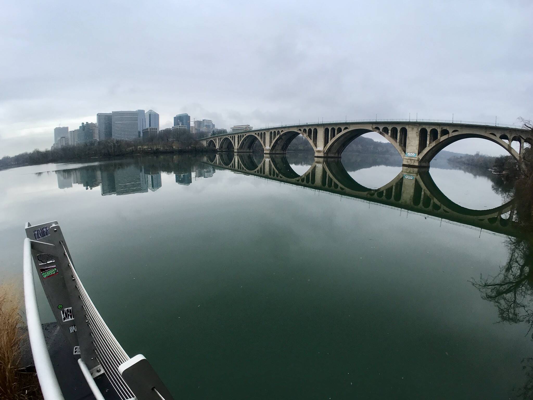 Looking across the Potomac River to Key Bridge and Rosslyn, Va., on Thursday.