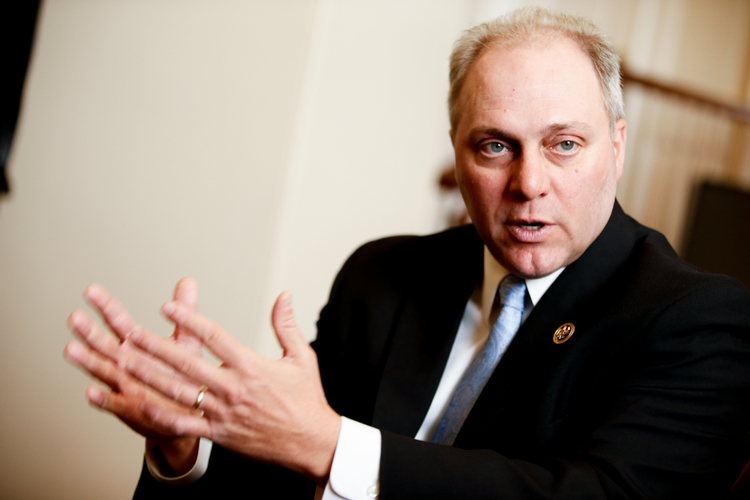 Rep. Steve Scalise speaks during a 2015&nbsp;interview in his offices at the Capitol. (Andrew Harnik/AP)</p>  