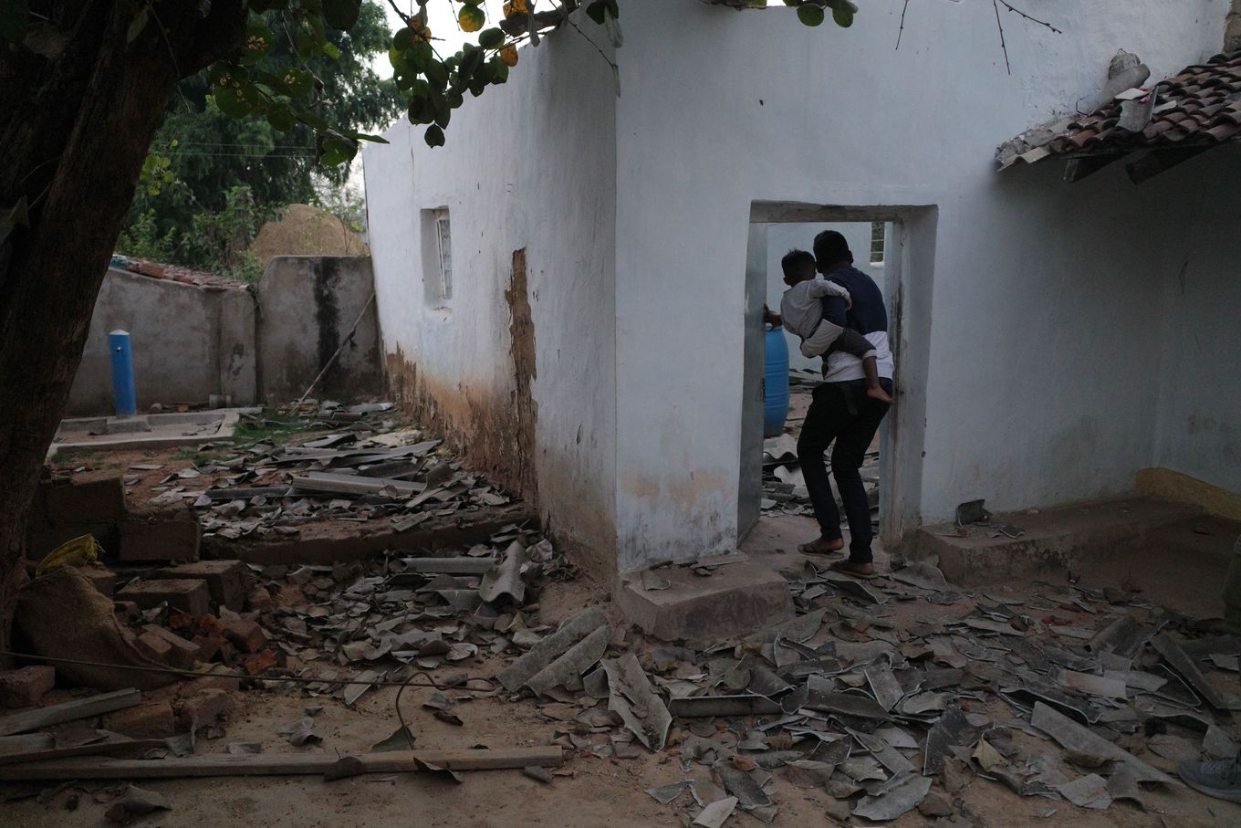 About 200 men mobilized by local Hindu nationalists destroyed a small church in Chimmdi village on Jan. 12, Christians said. (Gerry Shih/The Washington Post)