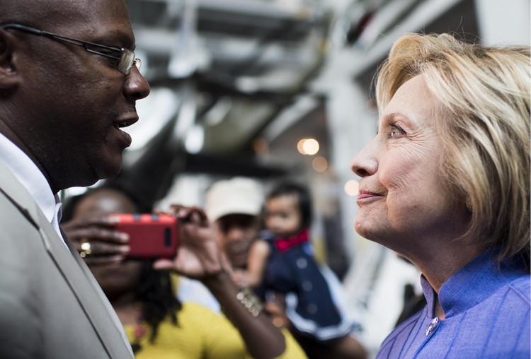 Clinton in Hampton, Va.&nbsp;(Melina Mara/The Washington Post)</p>  