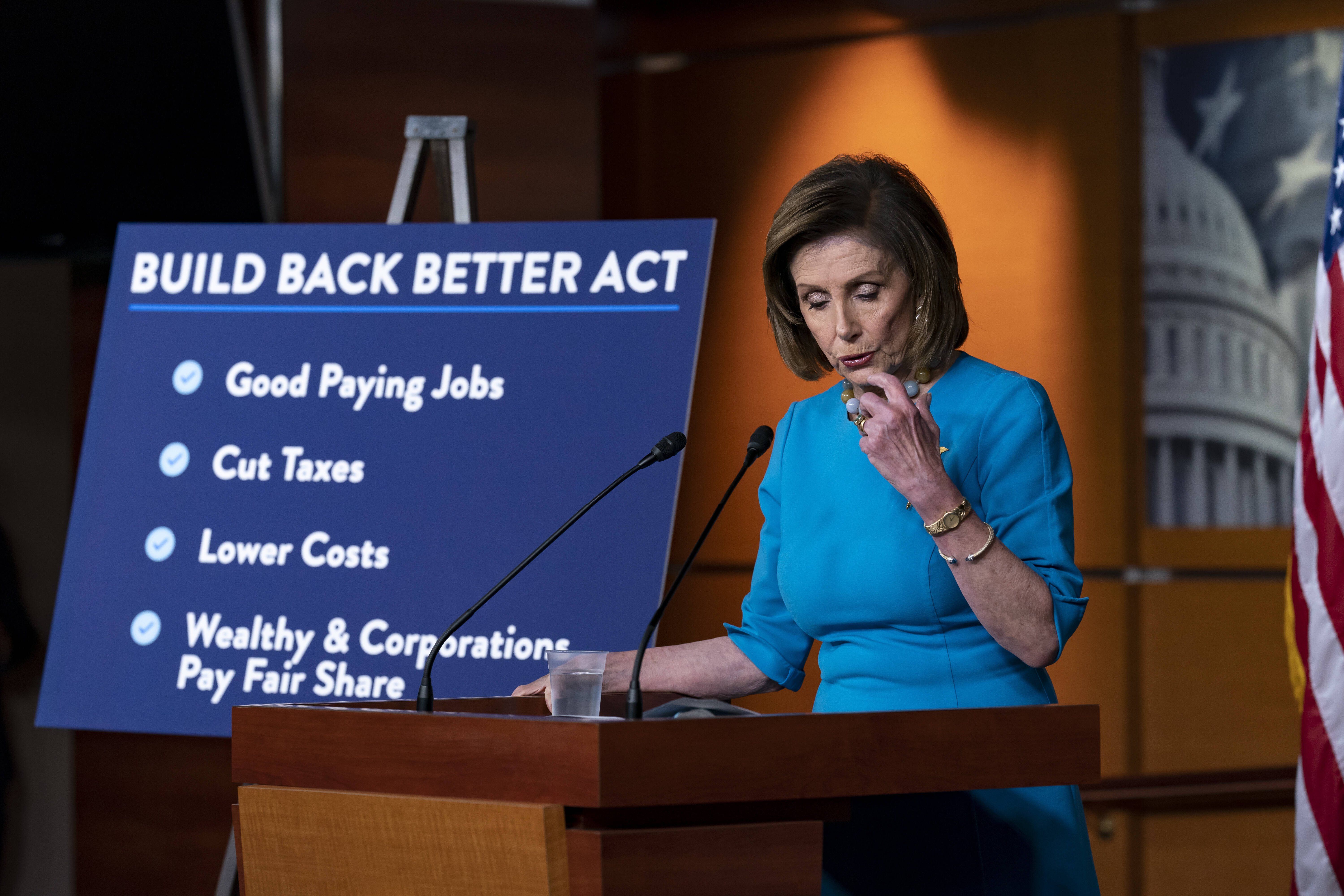 Speaker of the House Nancy Pelosi (D-Calif.) addresses reporters Thursday. (AP Photo/J. Scott Applewhite)
