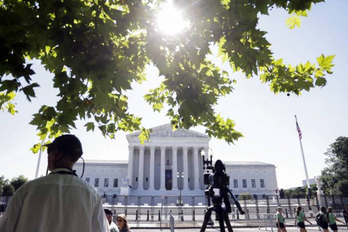The U.S. Supreme Court is seen on the final day of its term on Thursday. The court issued its final opinions for the term, West Virginia v. EPA and Biden v. Texas. (Kevin Dietsch/Getty Images)