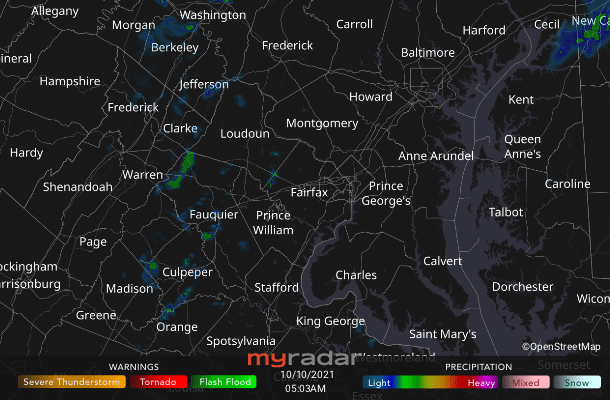 Radar courtesy MyRadar | © OpenStreetMap contributors