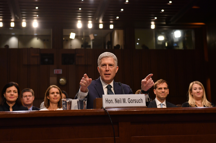 Neil Gorsuch testifies during&nbsp;his confirmation hearing.&nbsp;(Ricky Carioti/The Washington Post)</p>  