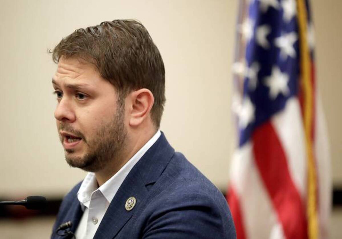 Rep. Ruben Gallego (D-Ariz.) speaks during a news conference in Phoenix. (Matt York/AP)