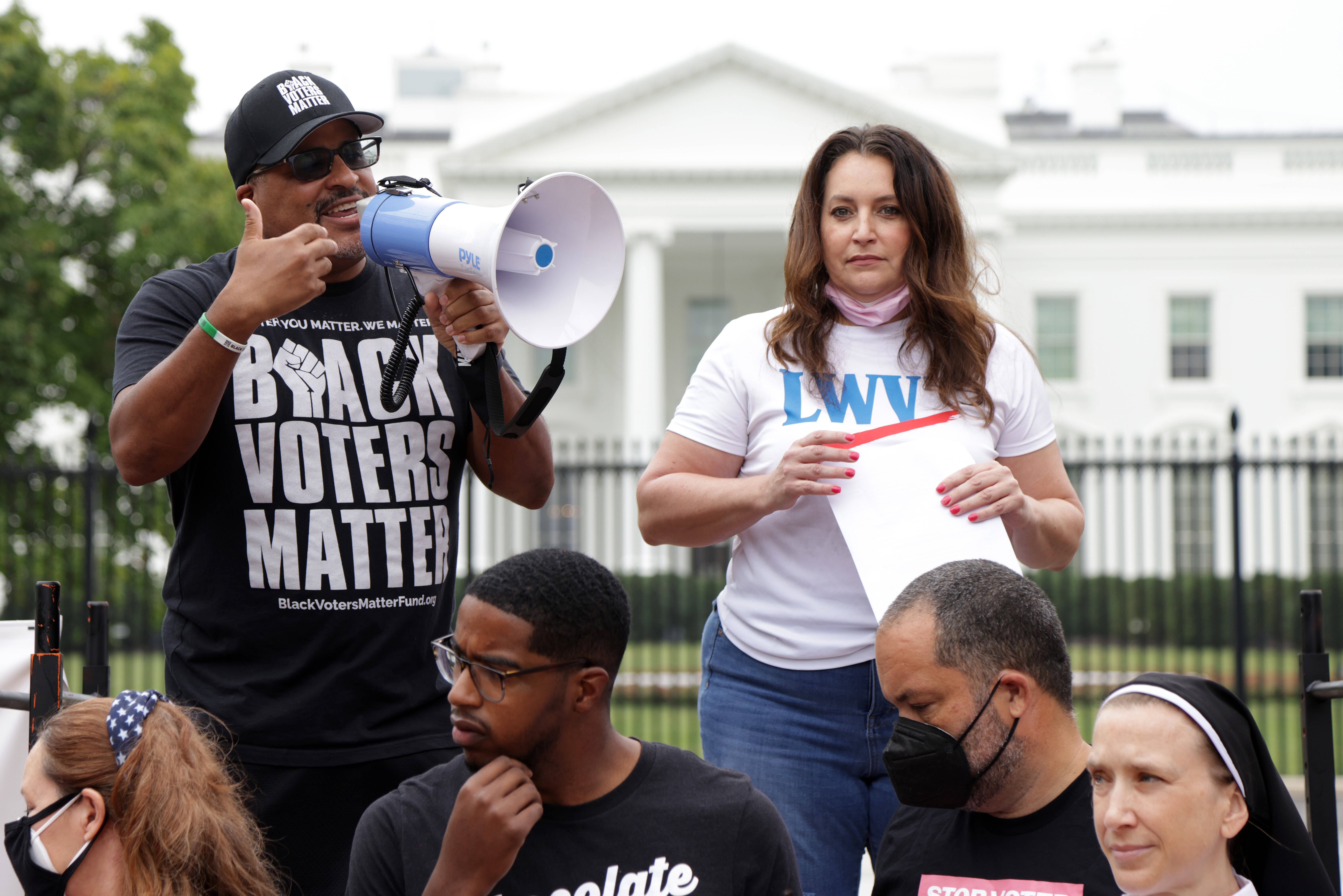 Advocates hold a 