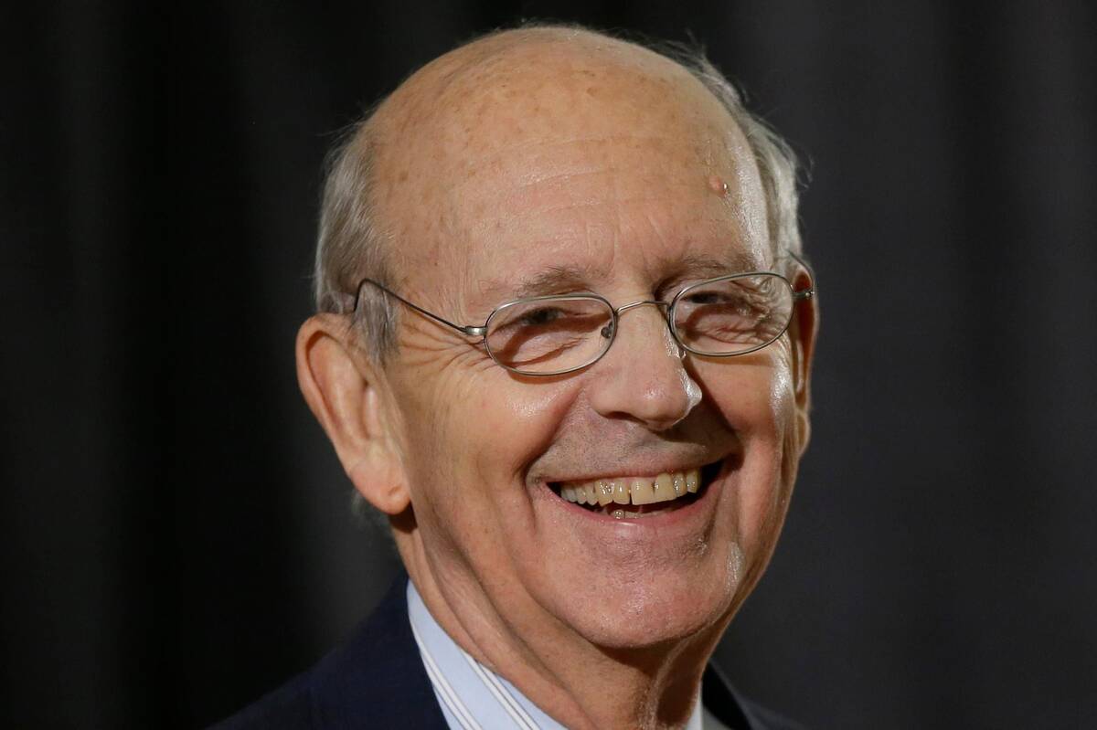 Justice Stephen G. Breyer in 2013 during a lecture at the Boston University School of Law. (Elise Amendola/AP)