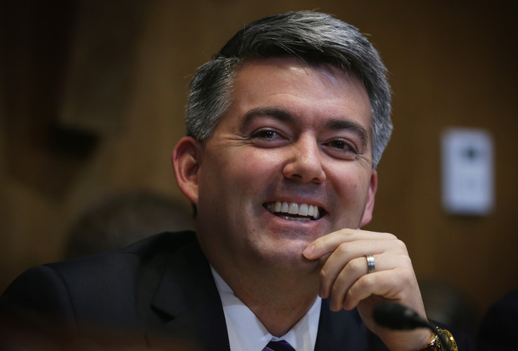 Sen. Cory Gardner (R-Colo.) is a rising star.&nbsp;(Alex Wong/Getty Images)</p>  