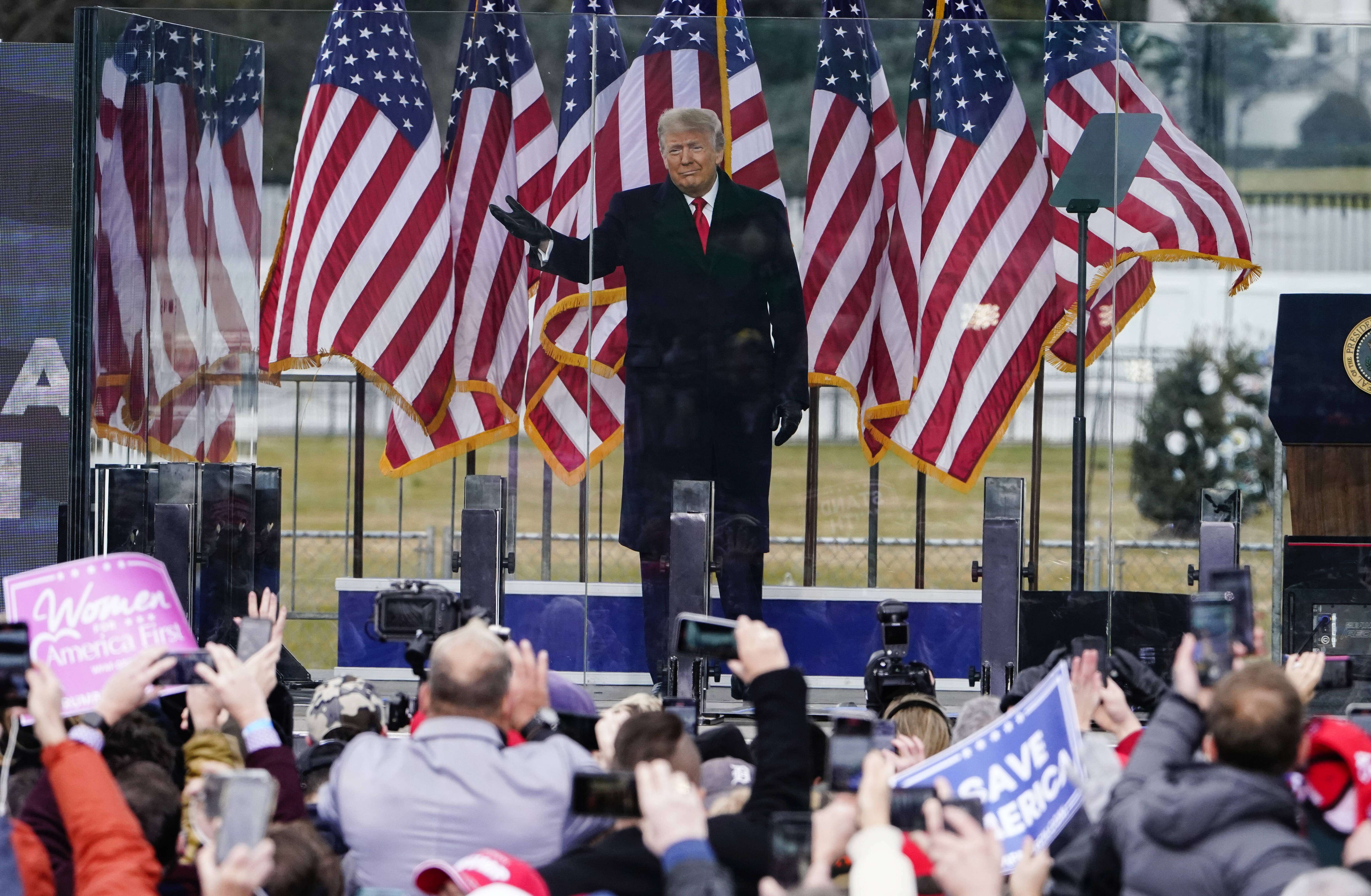 President Donald Trump at his rally on Jan. 6, 2021. (Jacquelyn Martin/AP)