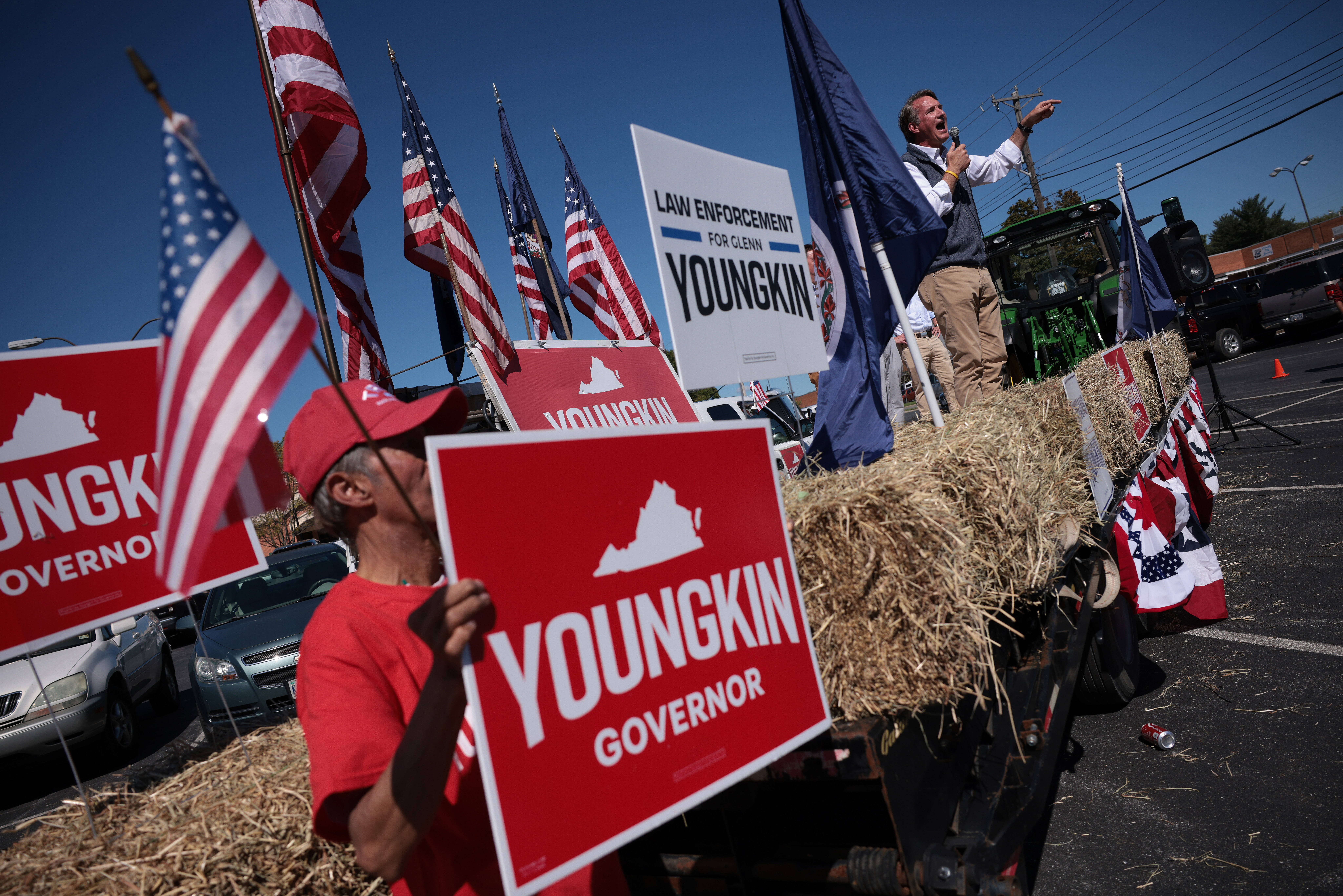 Republican gubernatorial candidate Glenn Youngkin campaigns in September. (McNamee/Getty Images)
