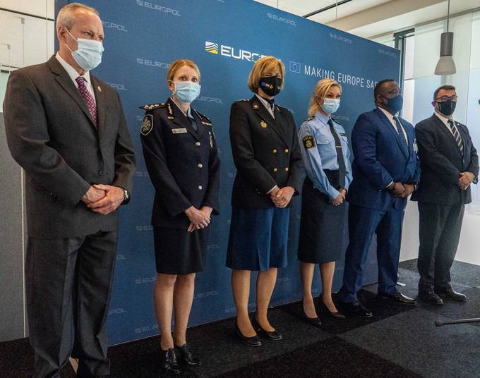 Photo by JERRY LAMPEN/EPA-EFE/Shutterstock International police officials announce one of the largest and most sophisticated law enforcement operations to date in the fight against encrypted criminal activities.