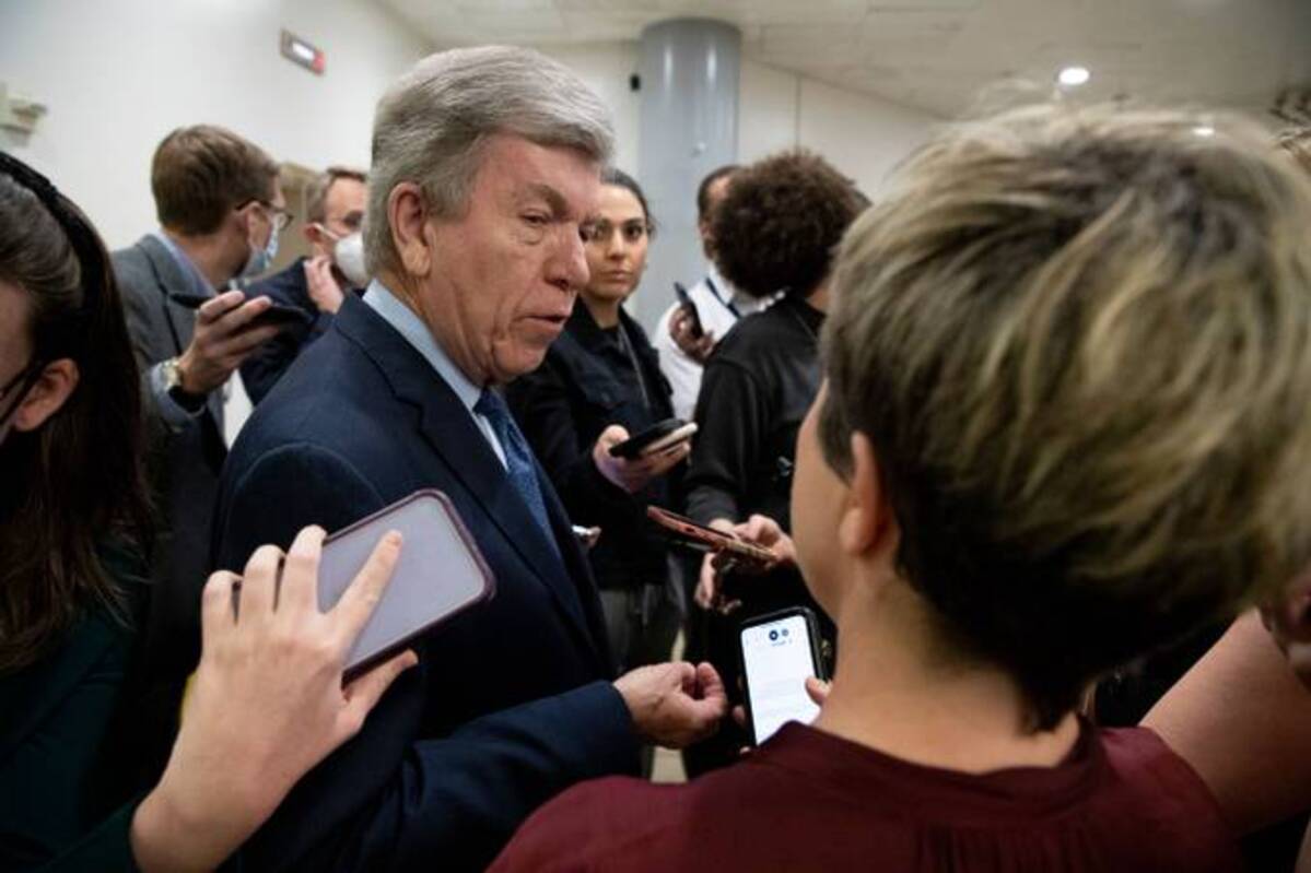 Sen. Roy Blunt (R-Mo.) told reporters coronavirus aid funding could be roughly $15 billion, though negotiations are still fluid. Photo by Michael Reynolds/EPA-EFE/Shutterstock&nbsp;
