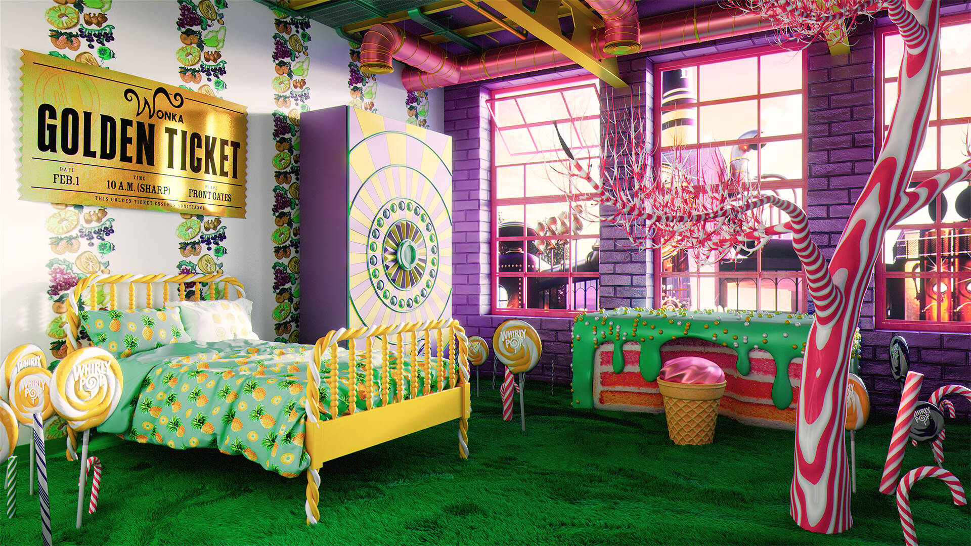 This bedroom inspired by Roald Dahl's 