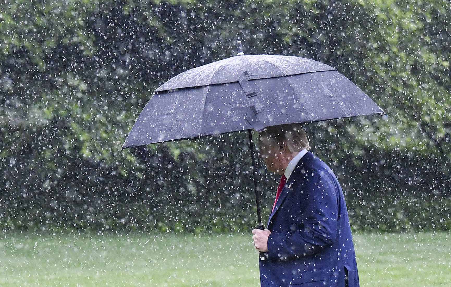 President Trump departs the White House on Thursday for a day trip to Dallas. (Jonathan Newton/The Washington Post)