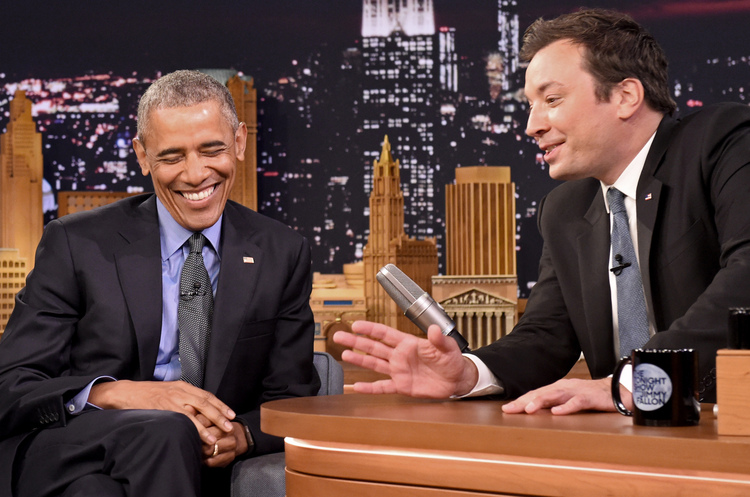 President Obama appears&nbsp;on The Tonight Show Starring Jimmy Fallon."&nbsp;The president was in New York to raise money for Democrats.&nbsp;(Thomas A. Ferrara/Newsday, Pool Photo via AP)</p>  