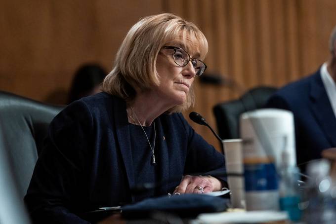Sen. Maggie Hassan (D-N.H.), who chairs the Senate Homeland Security and Governmental Affairs Committee's emerging threats subcommittee, introduced the bill with Sen. John Cornyn (R-Tex.). (Graeme Jennings/Pool/Reuters)