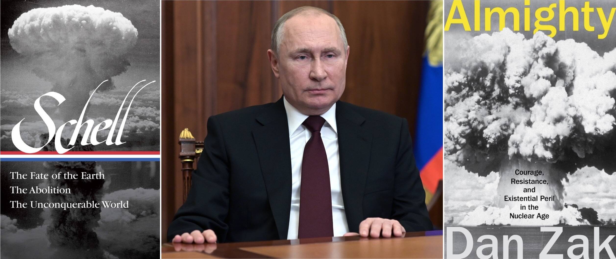 Russian President Vladimir Putin addresses the nation in the Kremlin on Feb. 21, 2022. (Library of America; Alexei Nikolsky, Sputnik, Kremlin Pool Photo via AP; Blue Rider)