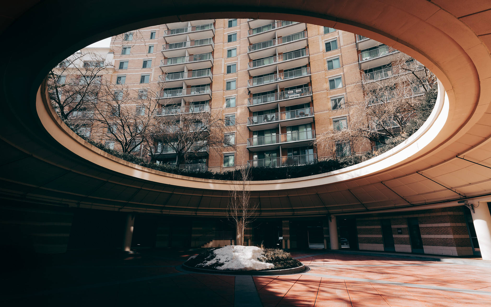 A patch of snow lingers in the shade in Bethesda on Tuesday. (John Brighenti/Flickr)