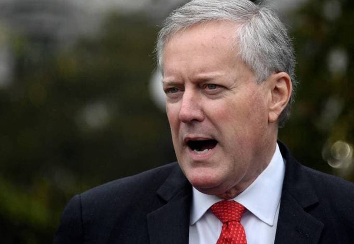 Former White House Chief of Staff Mark Meadows speaks to the media at the White House in Washington, DC on October 21, 2020. (Photo by OLIVIER DOULIERY/AFP via Getty Images)