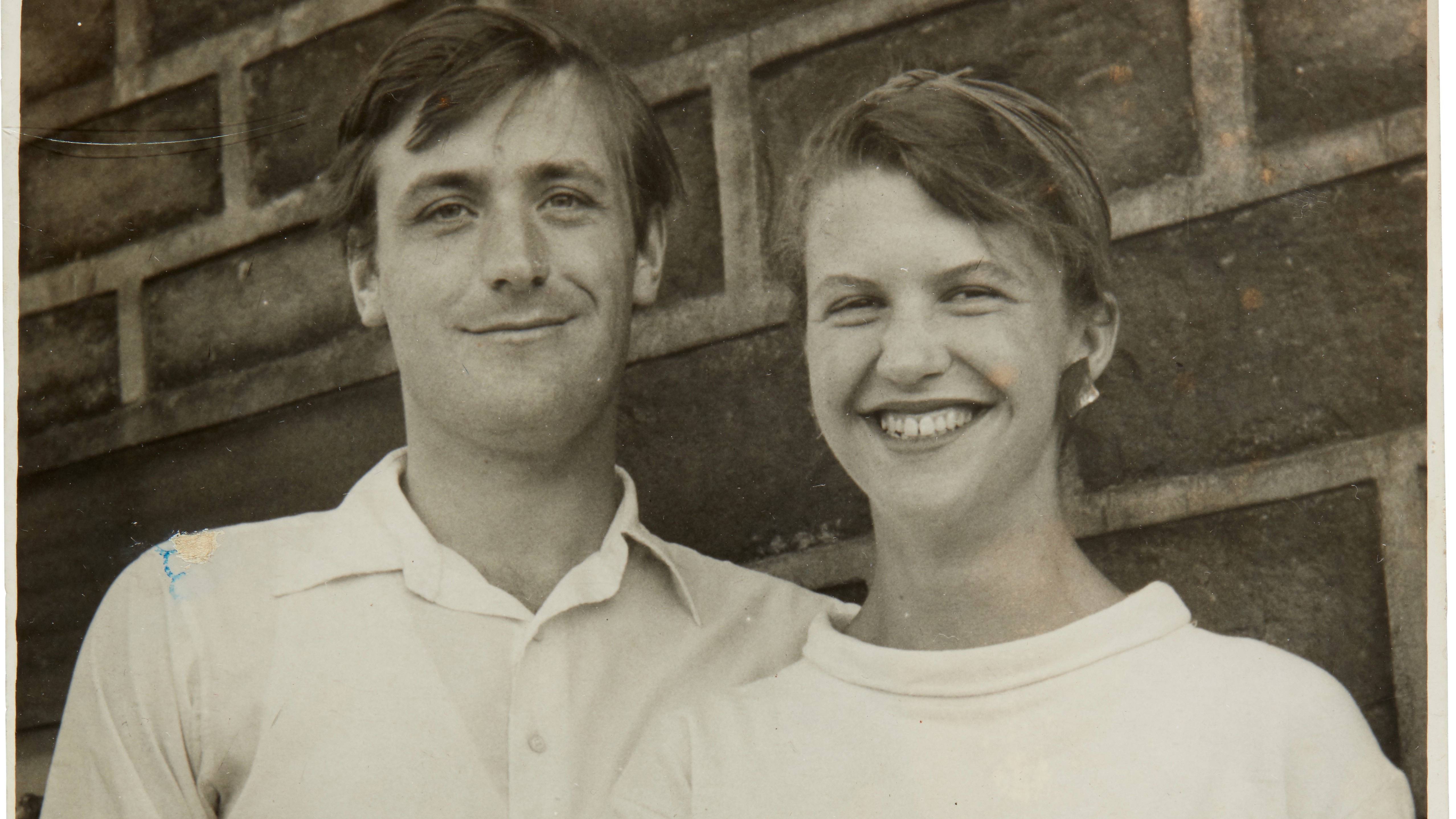 Poets Ted Hughes and Sylvia Plath in Yorkshire, 1956. (From 