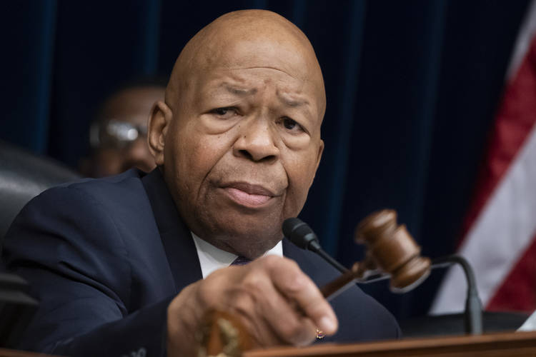 House Oversight Committee Chairman Elijah Cummings (D-Md.) leads a meeting to call for subpoenas in connection with the panel's security clearance investigation. (J. Scott Applewhite/AP)  
