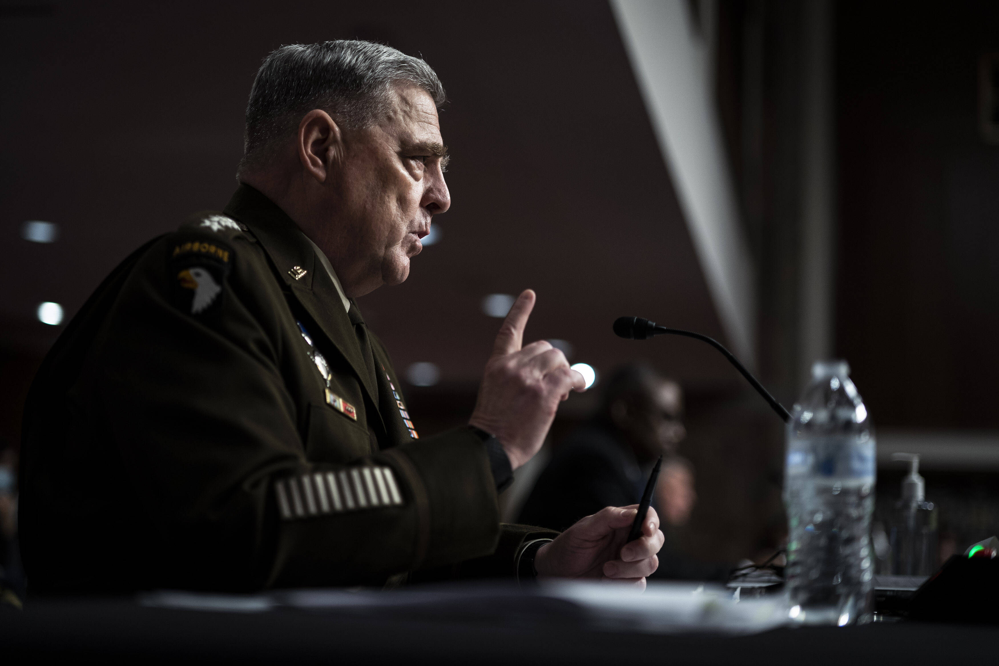 Gen. Mark A. Milley, chairman of the Joint Chiefs of Staff, testifies Tuesday. (Jabin Botsford/The Washington Post)