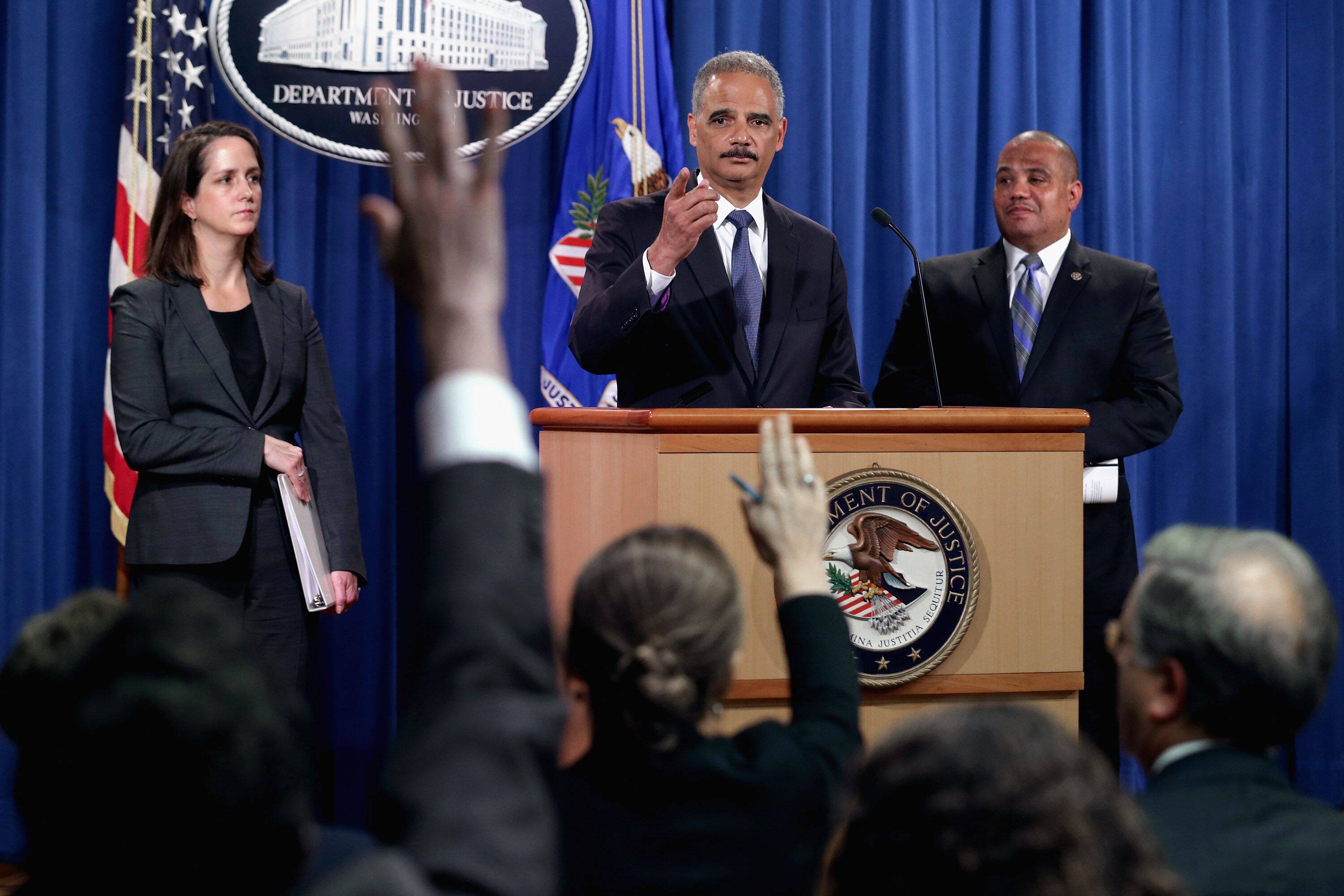 Attorney General Eric Holder, seen at a news conference at the Justice Department in Washington in 2014. (Chip Somodevilla/Getty Images)