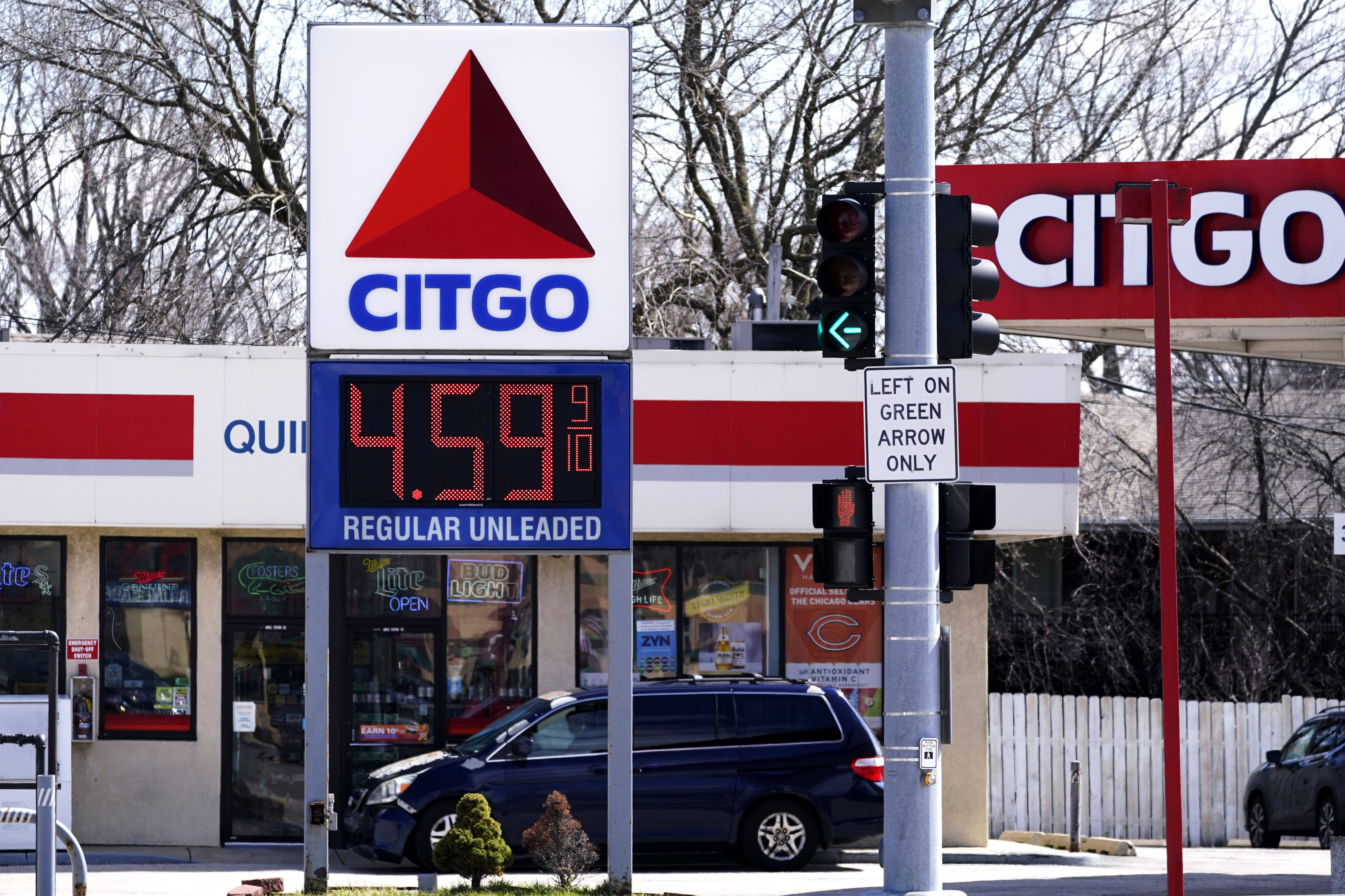 Gas prices in Rolling Meadows, Ill., on Friday. (Nam Y. Huh/AP)