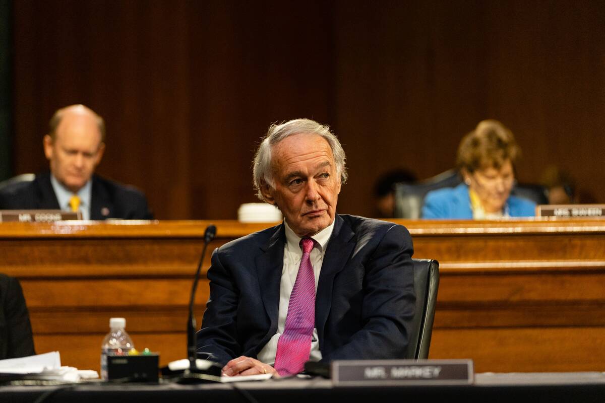 Sen. Edward J. Markey (D-Mass.) during a Senate Foreign Relations Committee hearing on March 8. (Eric Lee/Bloomberg News)