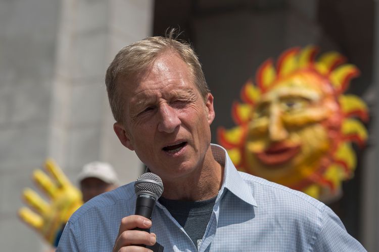 Tom Steyer in Los Angeles this weekend (AFP/Getty Images)</p>  