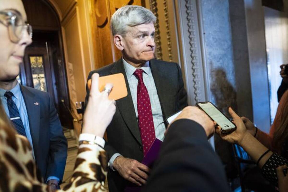 Sen. Bill Cassidy (R-La.) walks to a vote on Capitol Hill on March 3. (Jabin Botsford/The Washington Post)
