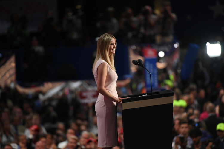Ivanka Trump speaks at&nbsp;the Republican National Convention on July 21.&nbsp;(Toni L. Sandys/The Washington Post)</p>  