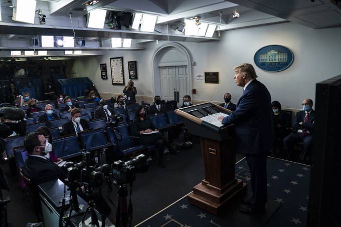 President Donald Trump delivers remarks on delivering lower prescription drug prices in November 2020. (Jabin Botsford/The Washington Post)