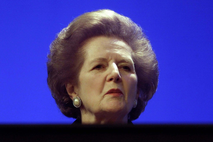 Former British Conservative Prime Minister Margaret Thatcher in 1999. (Reuters/Files)</p>  