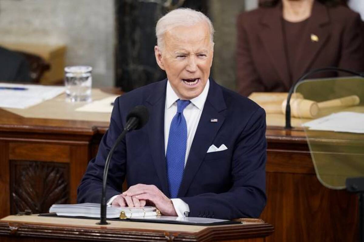 Biden delivers his State of the Union address. (Photo by Jabin Botsford/The Washington Post)