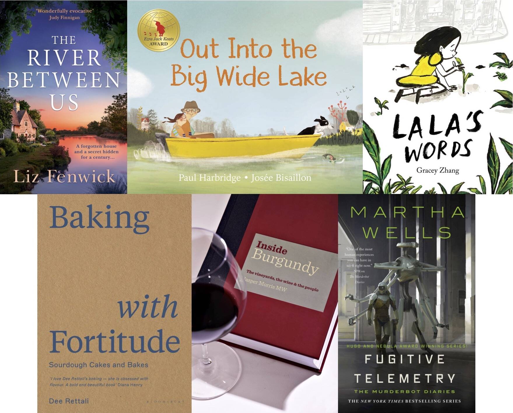 (Top row) HQ; Tundra Books; Scholastic; (bottom row) Bloomsbury; Berry Bros &amp; Rudd Press; Tordotcom