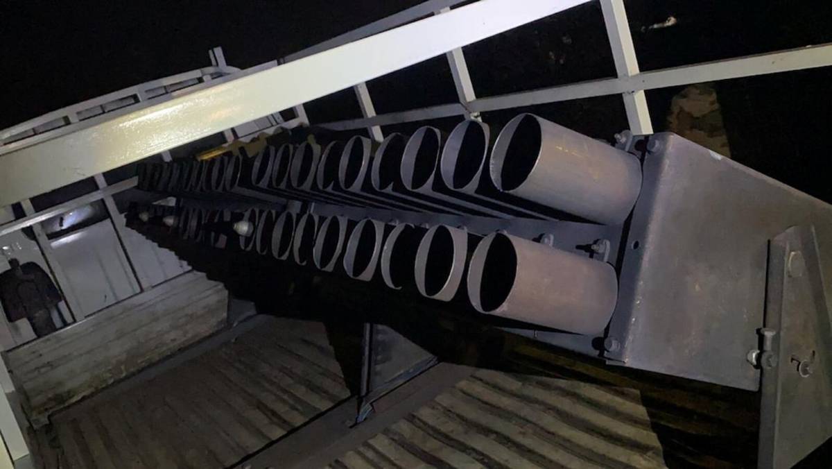 A truck loaded with Katyusha rockets is seen on the outskirts of Baghdad. (Iraqi Media Security Cell/Reuters)