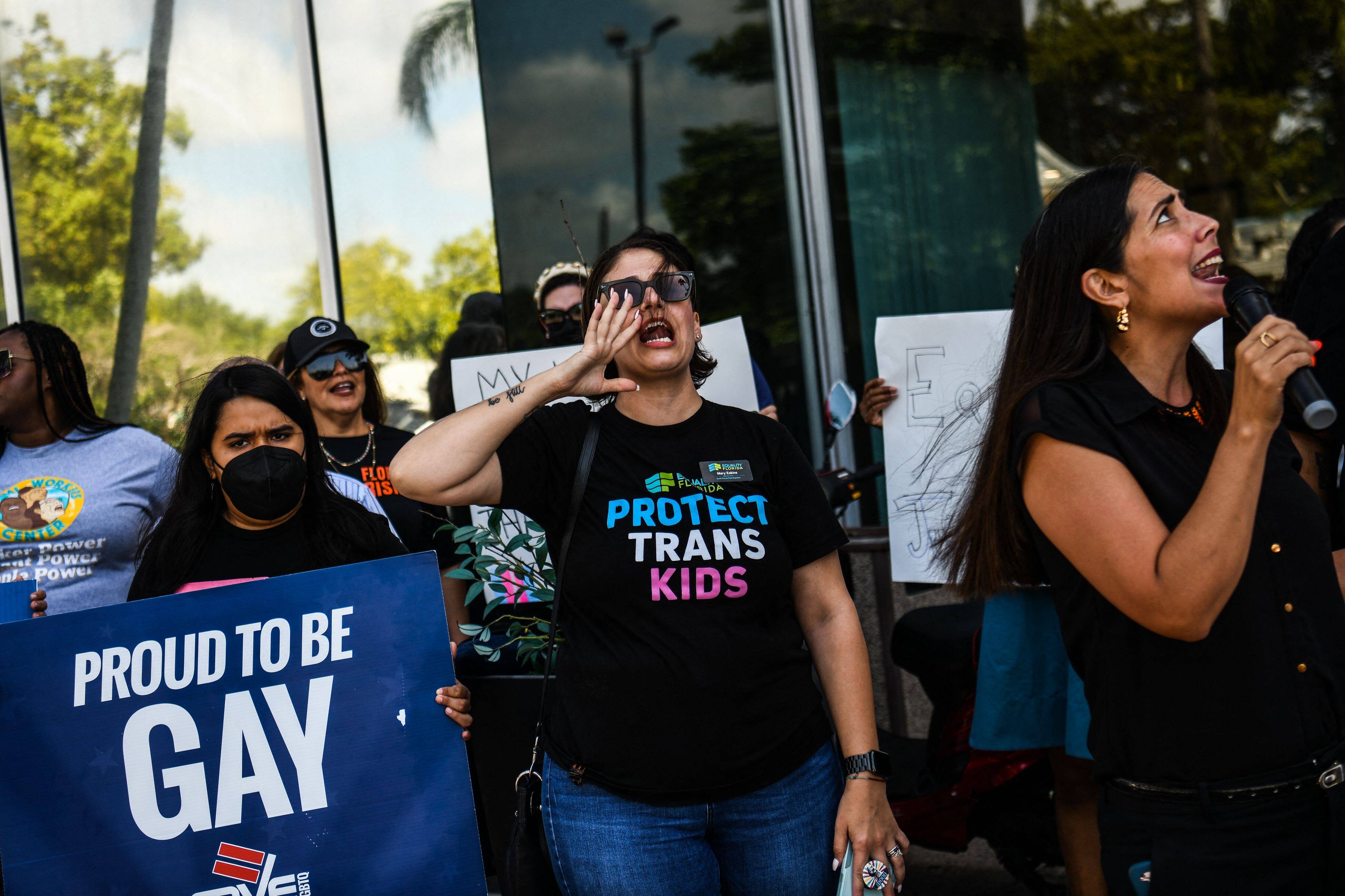 Demonstrators in Coral Gables, Fla., this week. (Chandan Khanna/AFP/Getty Images)